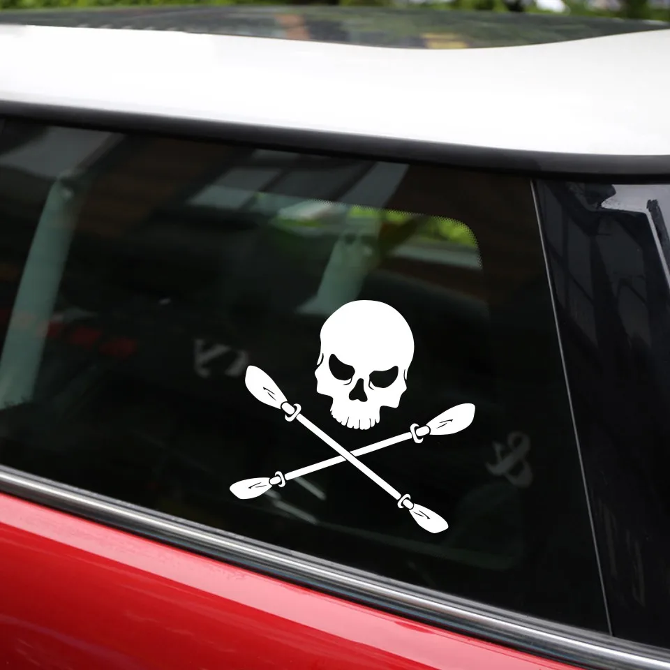 Cunymagos Kayak Fishing Skull Car Sticker Classic Fashion Decorative Auto Motorcycle Car Accessories Sticker Car Styling 1615CM (7)