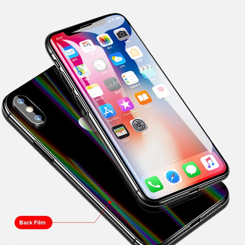 Newest Diamond Stealth Film Clear Aurora Phone Back Protective Film For iPhone X 8 7 Plus SAMSUNG S9+ S8 Note 8 W2017 W2018 1+6 (4)