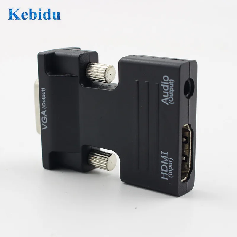 Kebidu VGA кабели HDMI Женский VGA Мужской конвертер с аудио адаптером поддержка 1080P выход сигнала для мультимедиа