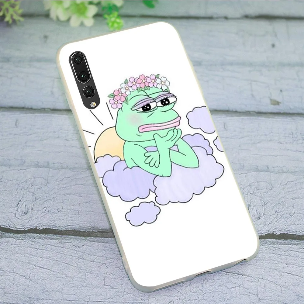 Мягкий ТПУ чехол для задней панели телефона Huawei P20 Lite P10 P8 P9 Mini P Smart Mate 10 20 Pro Frog meme
