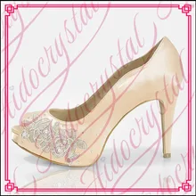 Aidocrystal rice white Ladies 10cm High Heels Pumps Luxury Women Shoes Silk Satin Wedding crystal dress Bridal Shoes