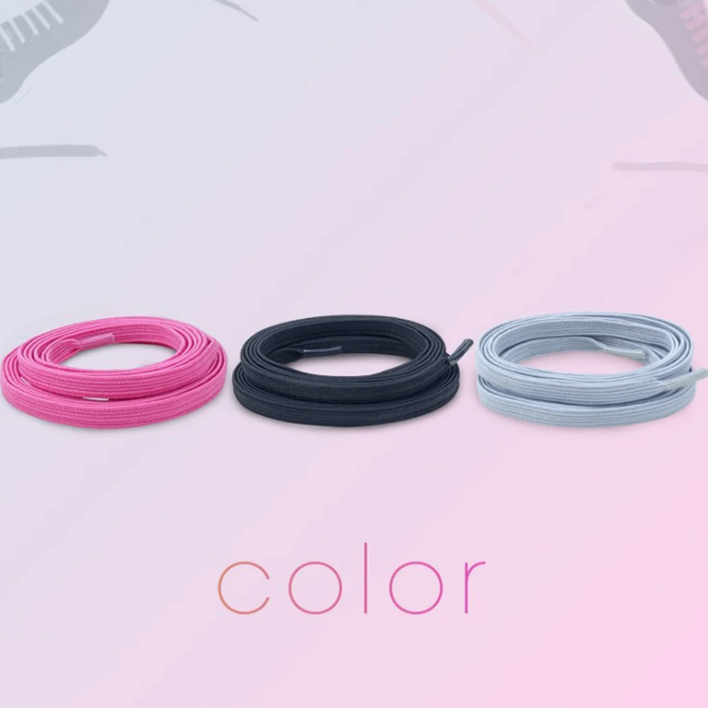 Fast Lazy Shoelace With Lock Fashion Elastic Band Lock Buckle New Lazy Shoelace Tie-free Casual 88CM Black Flat Sport Shoelace