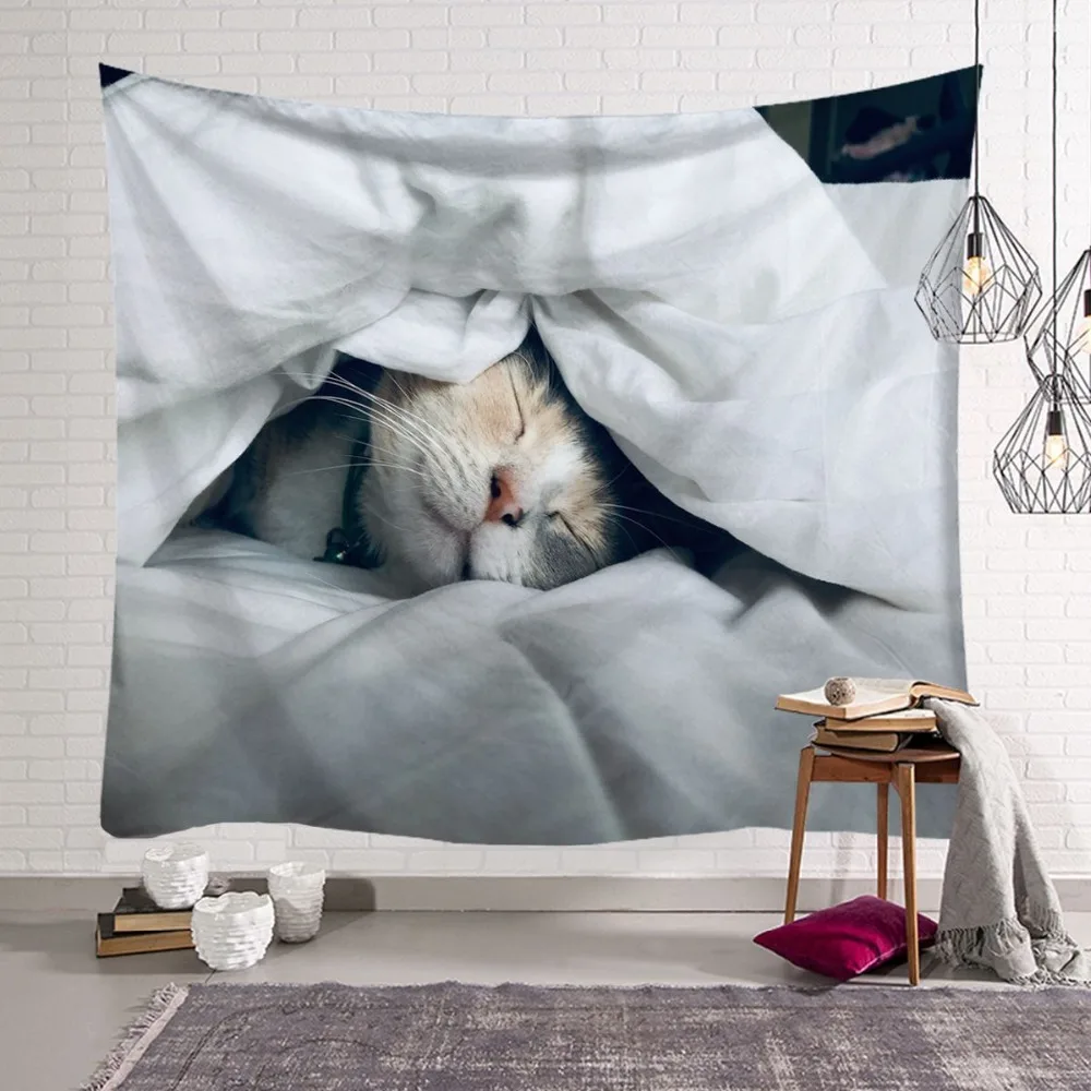 

Cute Big Fat Cats Animal Wall Hanging Polyester Tapestry Living Room Decor Home Decoration 100*150/130*150/150*200cm 150*230CM