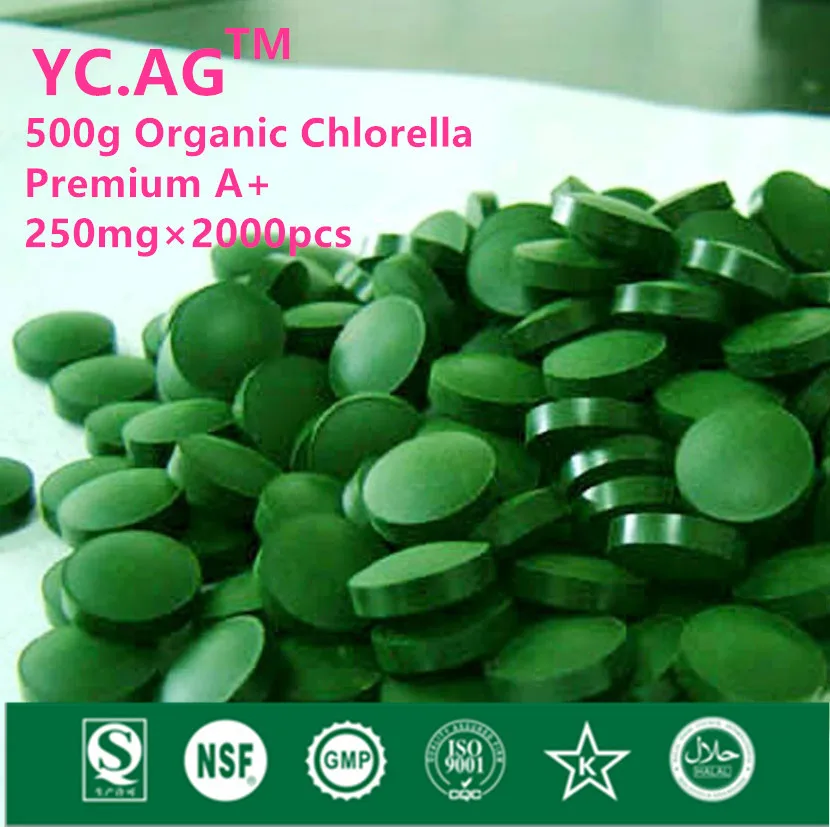 

500g 100% Organic Chlorella Pyrenoidosa Vulgaris Tablet 250mgx2000pcs Broken High Quality Rich of Chlorophyll Protein