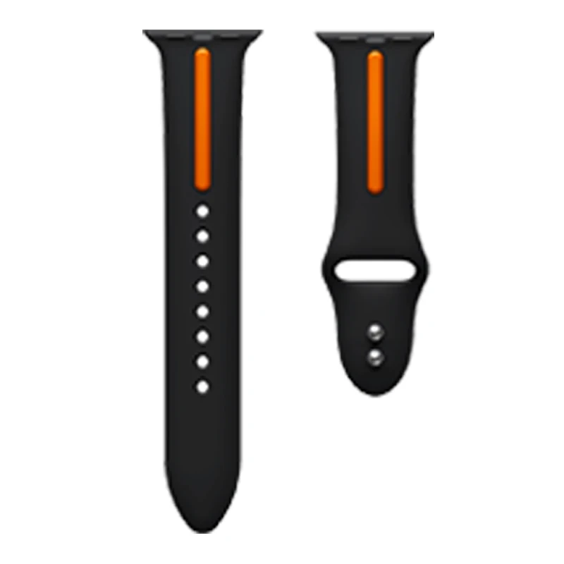 Ремешок EIMO для Apple Watch Band 44 мм 4 Iwatch band 42 мм 38 мм 40 мм спортивный силиконовый браслет на запястье ремешок для часов аксессуары - Цвет ремешка: black orange
