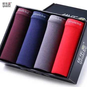 

4pcs/lot New Men's Boxer Shorts Men Soft Modal Underwear Sexy Slim Plus Size Underpants Brand Gift Calzoncillos