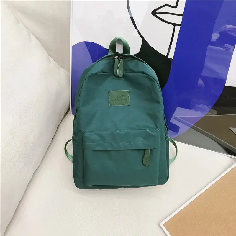 

Fashion Preppy Style Women Zipper Solid Color Nylon Backpacks 2019 New Female Students School Bags Shoulder Bags