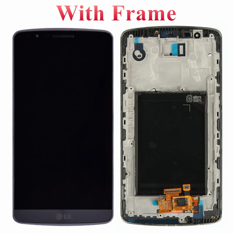 100% Протестировано для LG G3 D850 D851 D855 ЖК дисплей сенсорный экран с рамкой дигитайзер