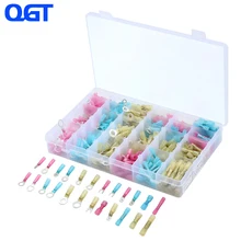 480pcs Heat Shrink Wire Connectors Terminals Marine Automotive Crimp Connector Set Assortment Ring Fork Hook Spade Butt Splices 480 pcs waterproof heat shrink wire connector assortment automotive marine kit t35