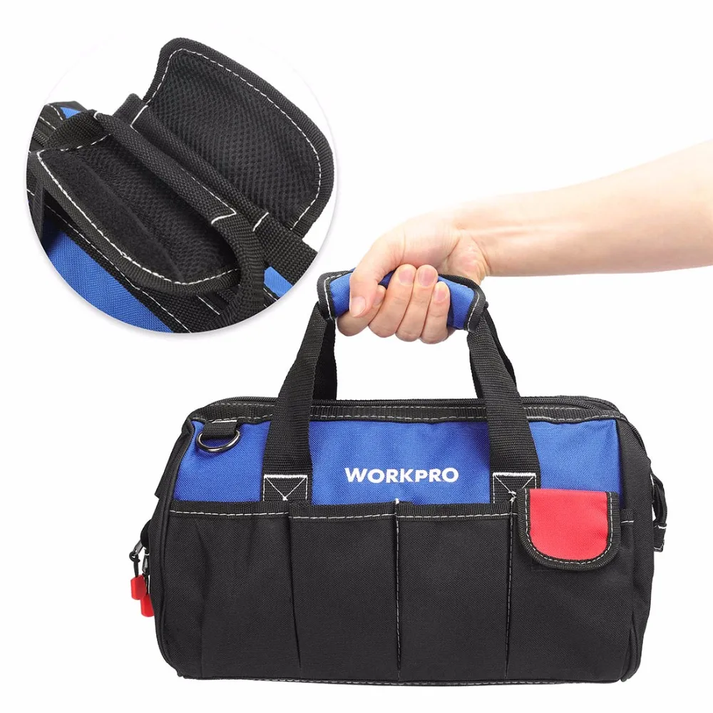 WORKPRO 4 size tool kit bag waterproof Storage tool Bag Men's Multifunction Bag tool organizer electrician Shoulder Bag power tool bag