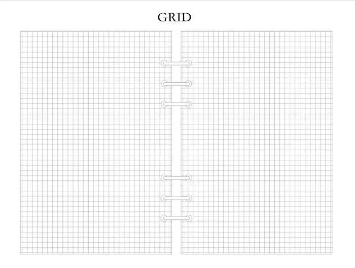45 листов А5 А6 выстроились 6 отверстий блокнот планировщик путешественника наполнитель бумага s/Журнал молочные вставки заправки/бумага для переплета - Цвет: GRID