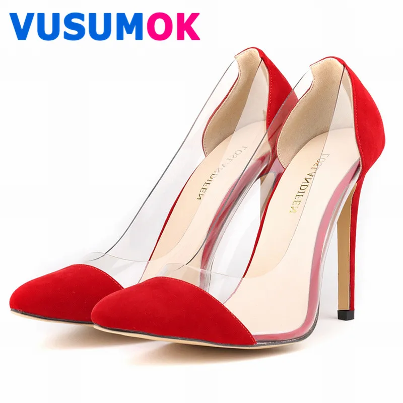 2015 New Red Sole Pumps Women Shoes High Heels 11CM Flock Red Buttoms Women Pumps Wedding Shoes Sapatos Femininos Free Shipping