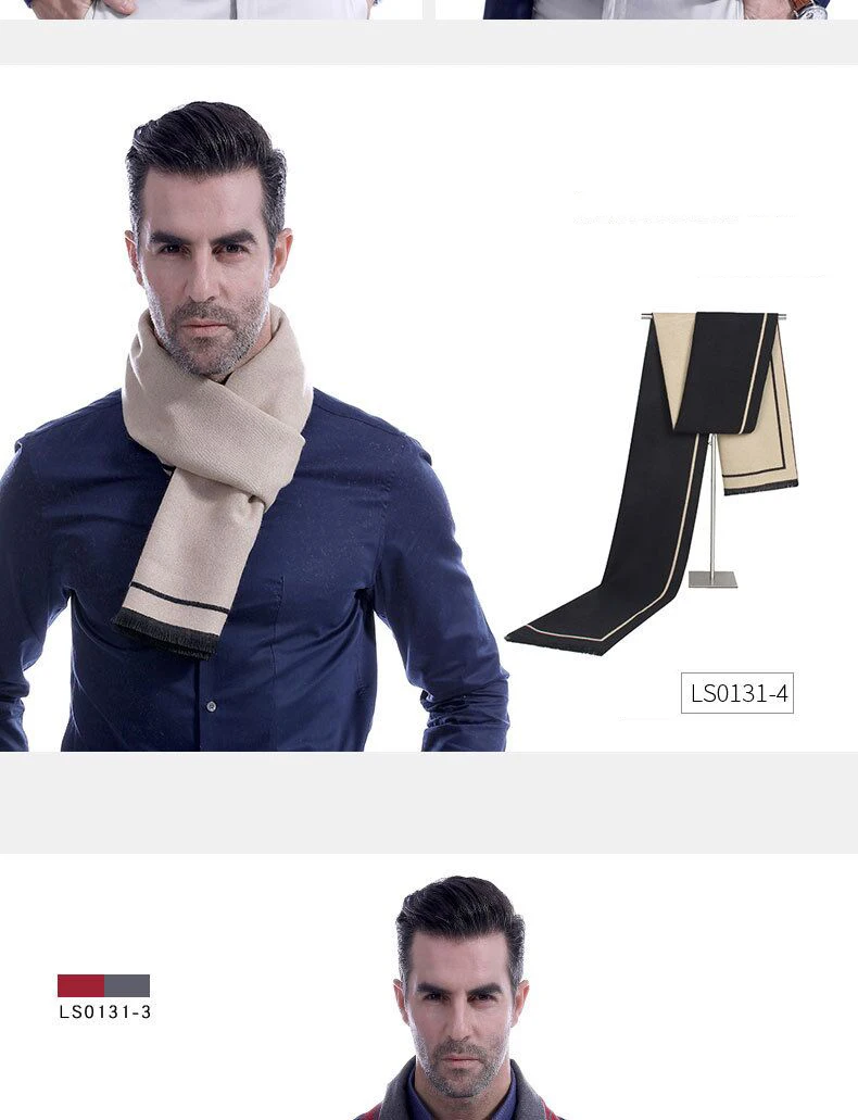 Wuaumx зимний шарф мужские повседневные шарфы мужской имитация кашемира толстый теплый шарф шали Теплый шейный платок праздничный подарок