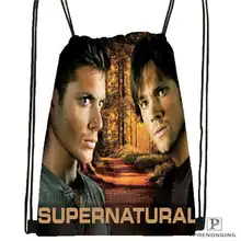 Пользовательские сверхъестественные@ 02-походная сумка на шнурке милый рюкзак для детей(черная спинка) 31x40 см#180611-01-30