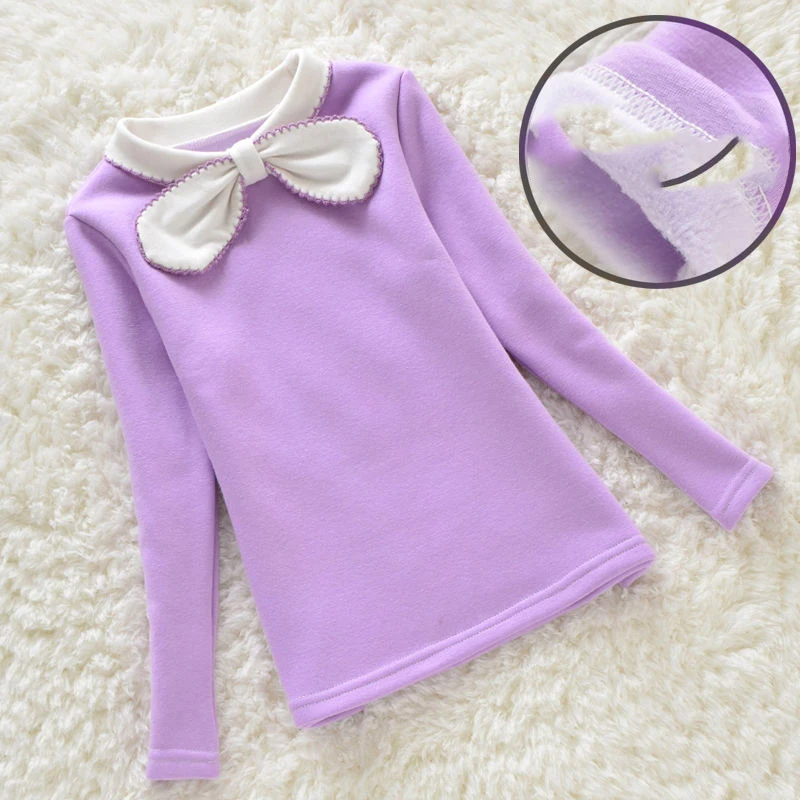 

Children's wear girls autumn and winter plus velvet T-shirt 2019 new big children's shirt trendy foreign girl girl sweater tide