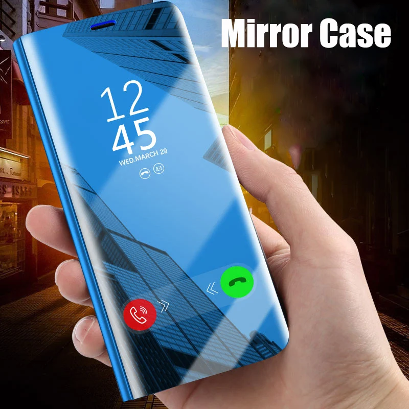 Умный зеркальный кожаный чехол-книжка для Samsung Galaxy A30 A50 A40, чехол-книжка для Samsung A50 A30 A70 A20 A10 A 30 40, чехол