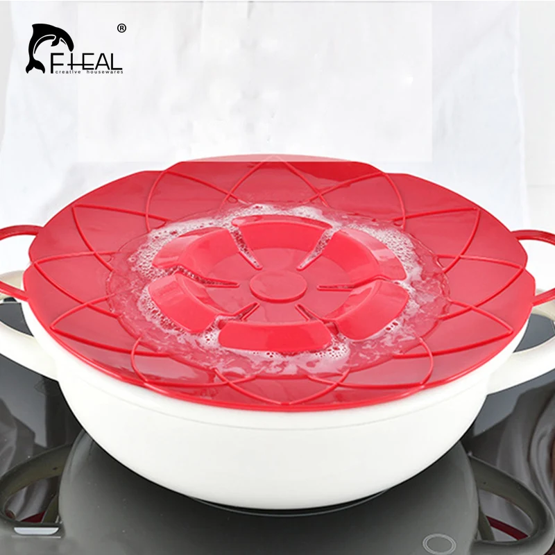 FHEAL Multi-function Silicone Boil Over Spill Lid Stopper Oven Safe For Pot/Pan Cover Cooking Tools Cookware Parts Kitchen | Дом и сад
