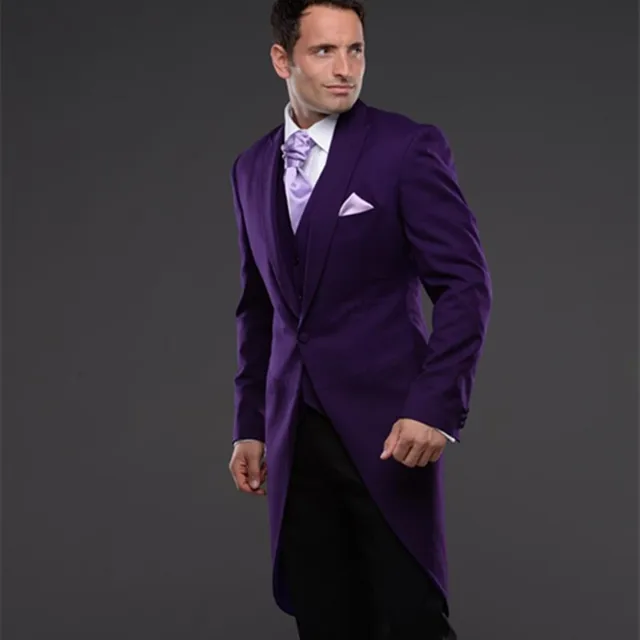 2018 Purple Tailcoat Men S Wedding Tuxedos Groom 2018 Purple Tailcoat Men S Wedding Tuxedos Groom Suits For Mens 3 Pieces