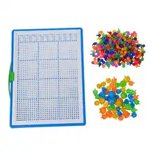 296 грибной гвоздь Интеллектуальные 3D головоломки игры DIY гриб ногтей Пластиковые Flashboard детские игрушки развивающие