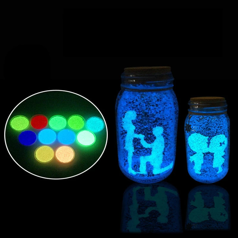 DIY флуоресцентные частицы вечерние украшения светящиеся гравия фосфоресцирующий песок аквариум