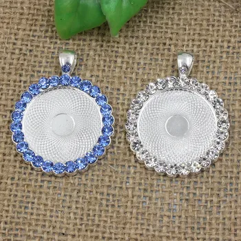 

Fit 25mm Round Cabochons Rhinestones Cameo/Glass Frame bezel Settings Tray blank DIY Accessory Making 5pcs/lot K05200