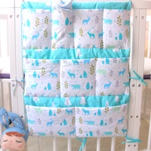 Сумка для хранения детской кроватки с 9 карманами в мультипликационном стиле, органайзер для детской кроватки, 1 шт., карман для подгузников для детской кроватки, Комплект постельного белья