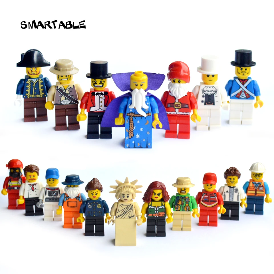 

Smartable 18pcs/lot Building Blocks Figures Brick Set Toys For Children Compatible Legoing City Figure Fireman 18 Occupations
