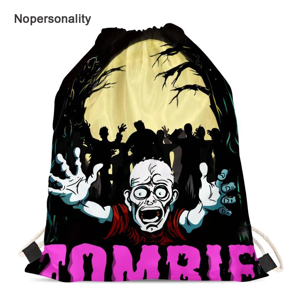 Nopersonality Zombie Print Мужская и женская сумка на шнурке мужская пляжная дорожная сумка для хранения Cinch Sack детский школьный рюкзак