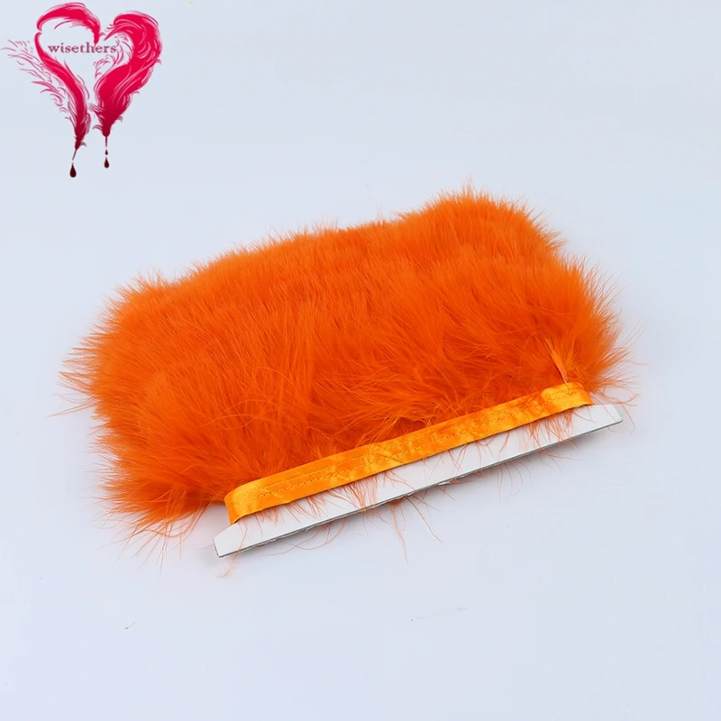 Fancy Soft Colorful Feather Ribbon 10 9 orange marabou trimming 3