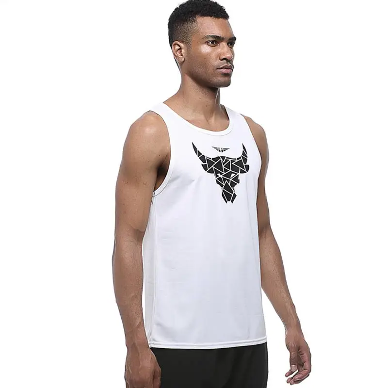 ЕС Для мужчин быстросохнущая Fit Бег Рубашки для мальчиков Для мужчин дышащая Футболки для женщин Бег Для мужчин футболка без рукавов Спортивные Для мужчин Фитнес спортивная одежда - Цвет: White