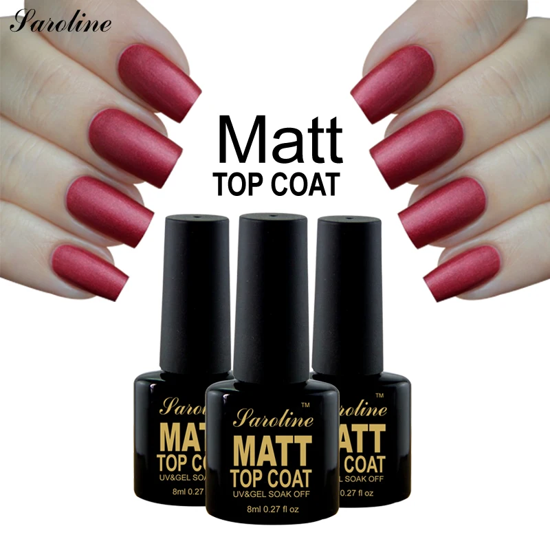 

Saroline Soak-Off Matte Transparent Color Nail Gel Polish Varnish Lucky 8ML Matt Top Coat UV Gel Nail Polish Clear Color Primer