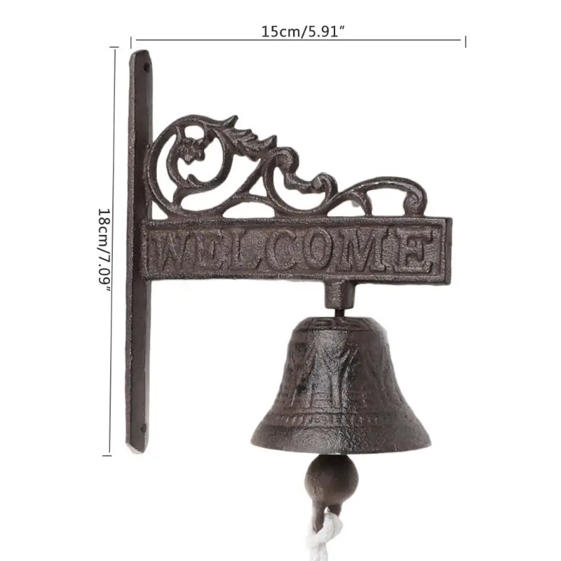 Античный стиль чугунный висячий дверной звонок настенный приветственный дверной звонок украшение дома