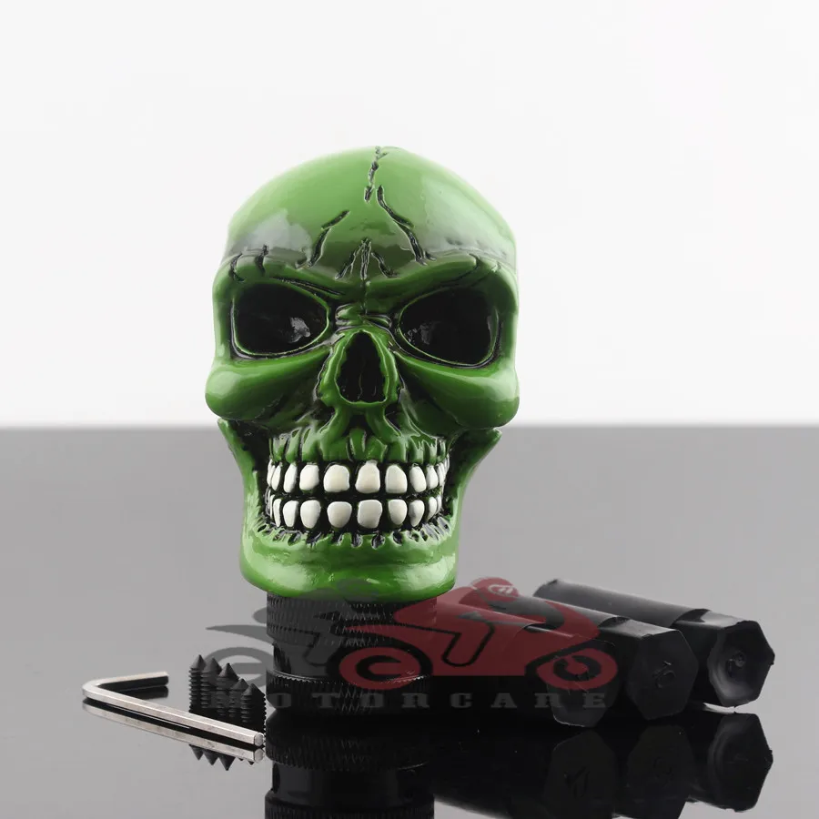 Зеленый Универсальный резные Wicked Skull руководство Рычаги передач для автомобиля переключения рычага Обложка для автомобилей Грузовик Джип и т. д. Персонализация