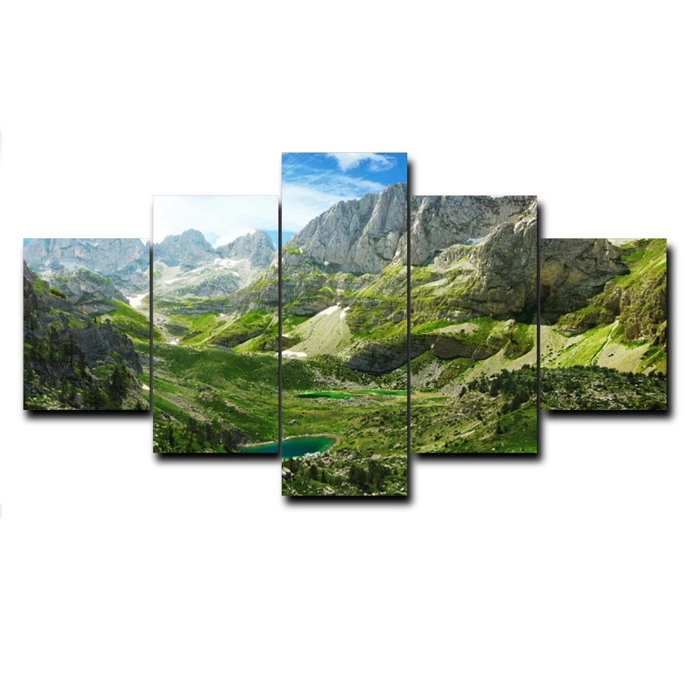 

5 Panel Natural Scene Outside Posters and Prints Vintage HD Canvas Painting for Living Room Home Decoration Photo Album No Frame