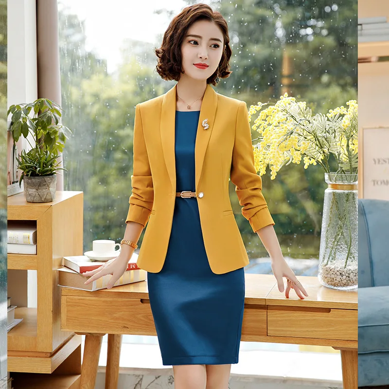 Fmasuth Formal Dress Suits Full Sleeve Slim Jacket+Sleeveless Office ...