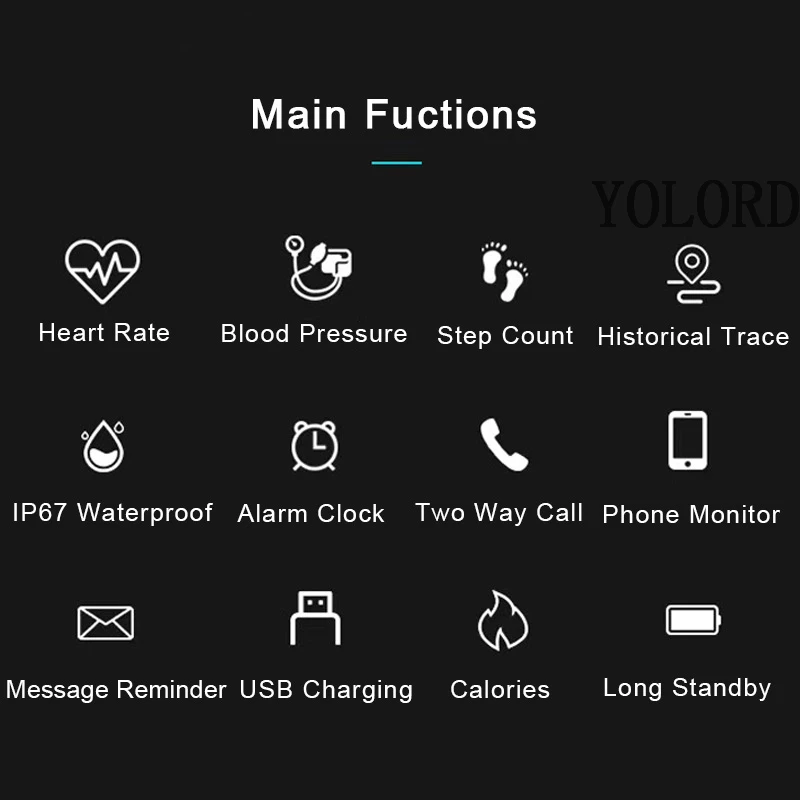 Elderly Older Old Man GPS+WIFI Position Swimming Heart Rate SOS App Remote Monitor Call Smart Band Watch Bracelet Smartband