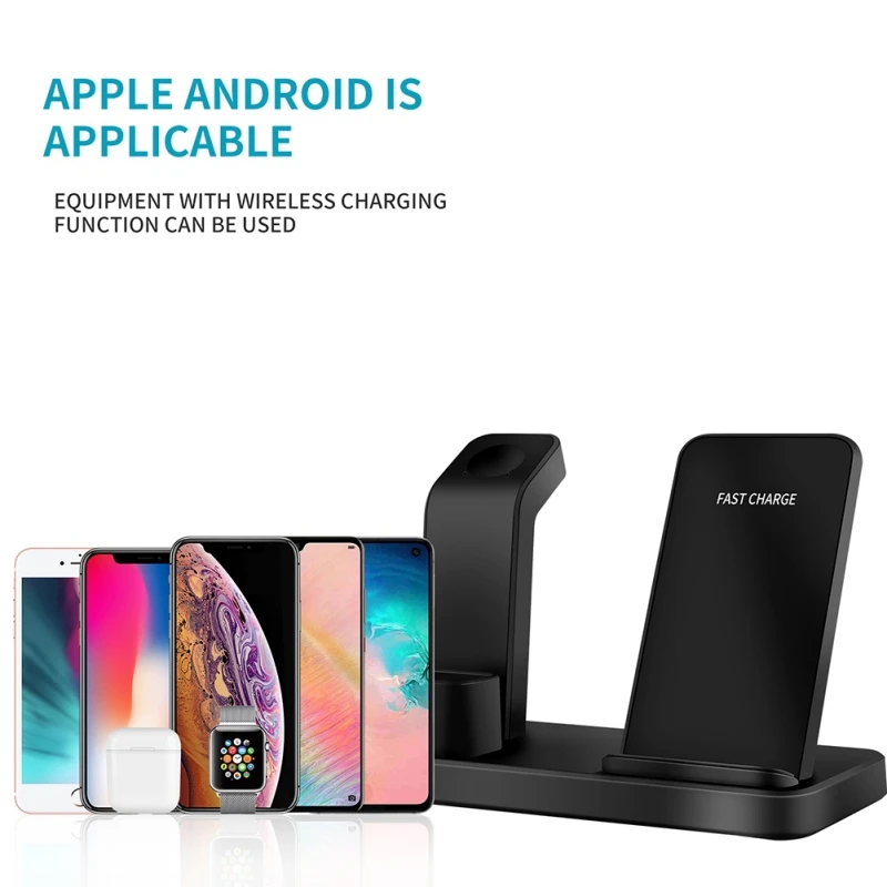 3 in 1 Mobile Phone Watch Headphone Chargers QI Wireless Quick Charging Adapter Pad For Wristwatch Earbuds iphone samsung