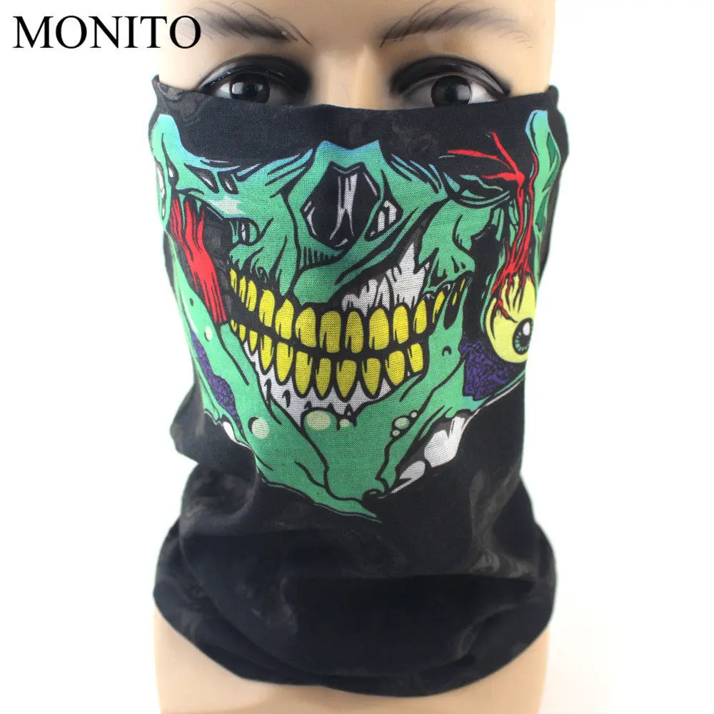 Волшебный шарф для Хэллоуина маска мотоциклетная зимняя Ветрозащитная маска для лица Лыжная Балаклава Бандана маски модный Призрак Череп Маска