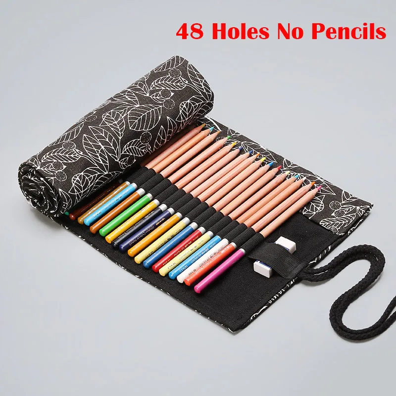 48 Holes No Pencils 12/24/36/48/72 рулон школьный пенал Kawaii пенал из ткани уголовного для девочек и мальчиков милый большой пенал, штрафы коробка канцелярских принадлежностей - Цвет: 48 Holes No Pencils