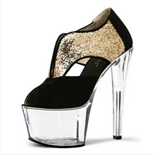 Яркие цвета; тонкие туфли с открытым носком на высоком каблуке 17 см; туфли для танцев