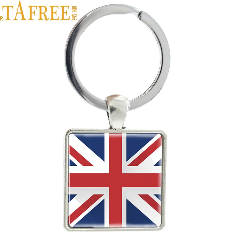 Tafree Мода Флаг Великобритании Юнион Джек цепочка для ключей кольцо держатель Англия Reat Великобритания Королевство Флаг Мужчины Женщины брелок aa103