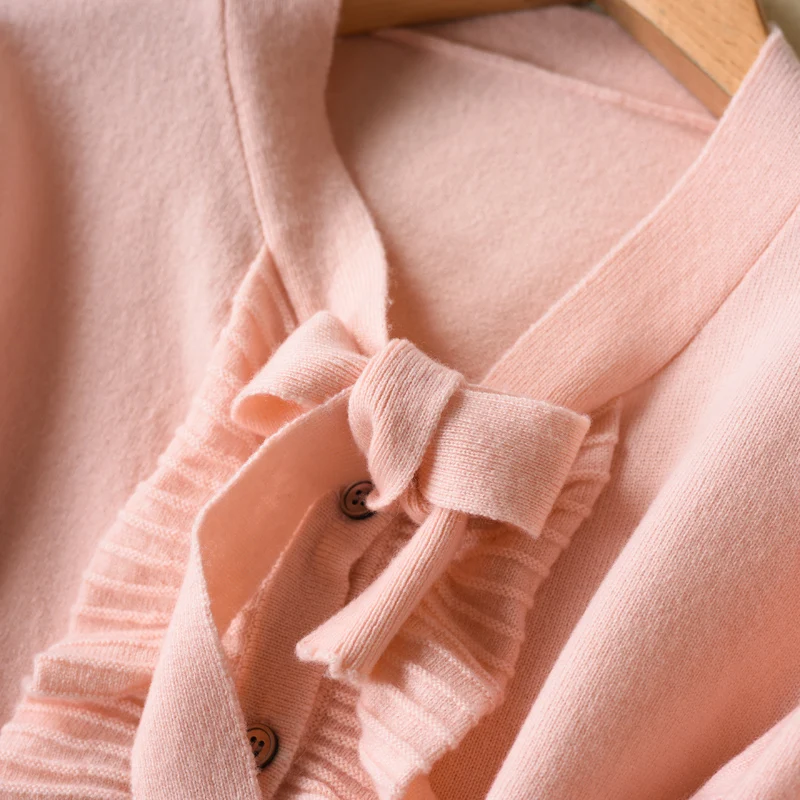 LHZSYY 2018Autumn and Winter New Women's Pure Cashmere Cardigan Fashion Soft High Quality Warm Sweaters Solid Color Loose Jacket Sweaters