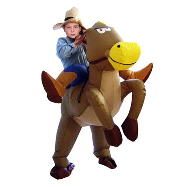 Cosplay Party Inflatable Cowboy Horse Rider Racing Jumpsuit Halloween
