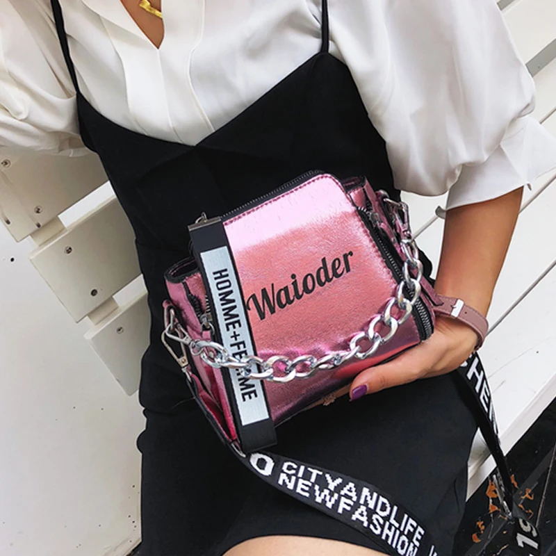 

Adisputent Waist Bag Summer Women Letter Fashion INS Female Handbag 2019 PU Messenger Bag For Lady Exquisite Crossbody Bucket