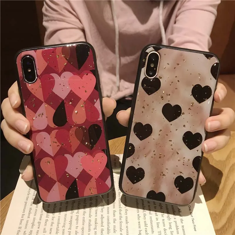 

Fashion Love Heart Bling Glitter Soft Silicone Cover For iPhone Xs Max Xr X 8 7 6 6S Plus 8Plus 7Plus Case Protector Sparkling