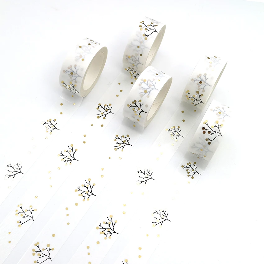 

1 PCS Creative Tree Gold Foil Decorative Washi Tape DIY Scrapbooking Masking Tape School Office Supply 5m*15mm
