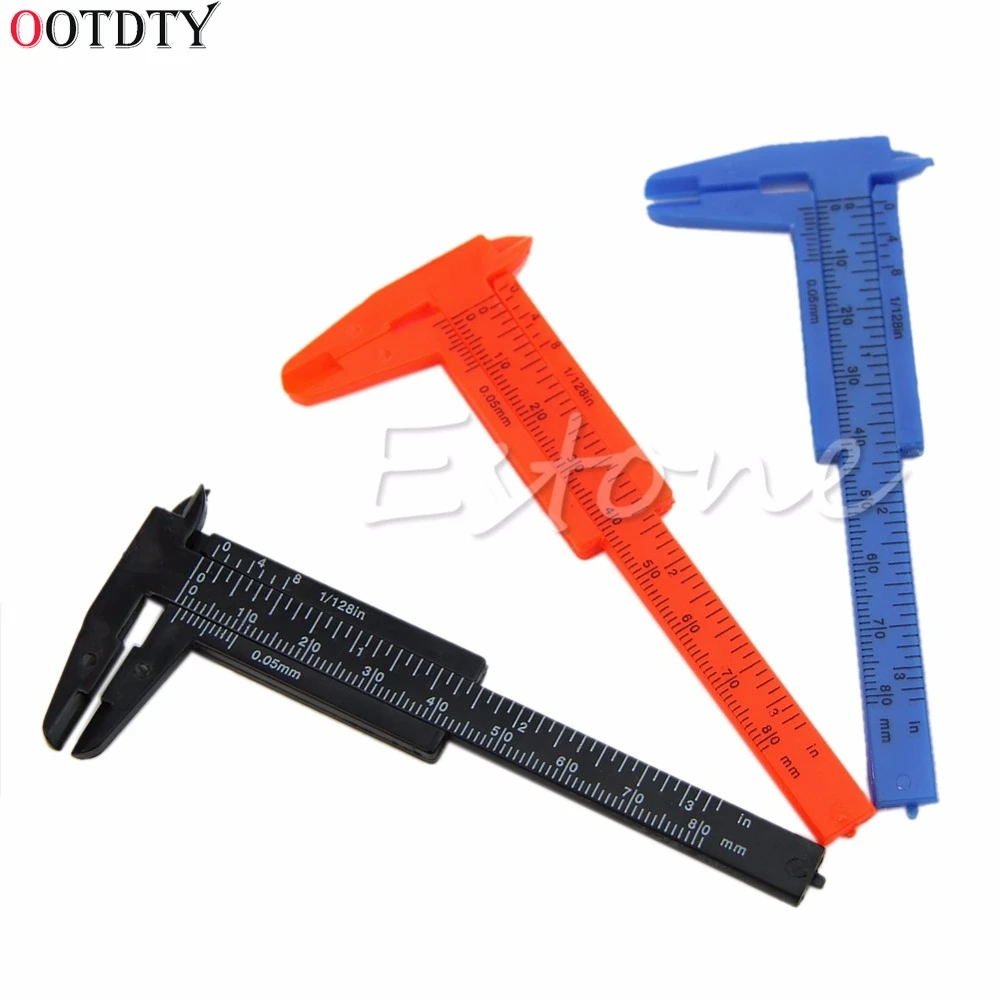 

OOTDTY New 1Pc Mini Plastic Ruler Sliding 80mm Vernier Caliper Gauge Measure Tools
