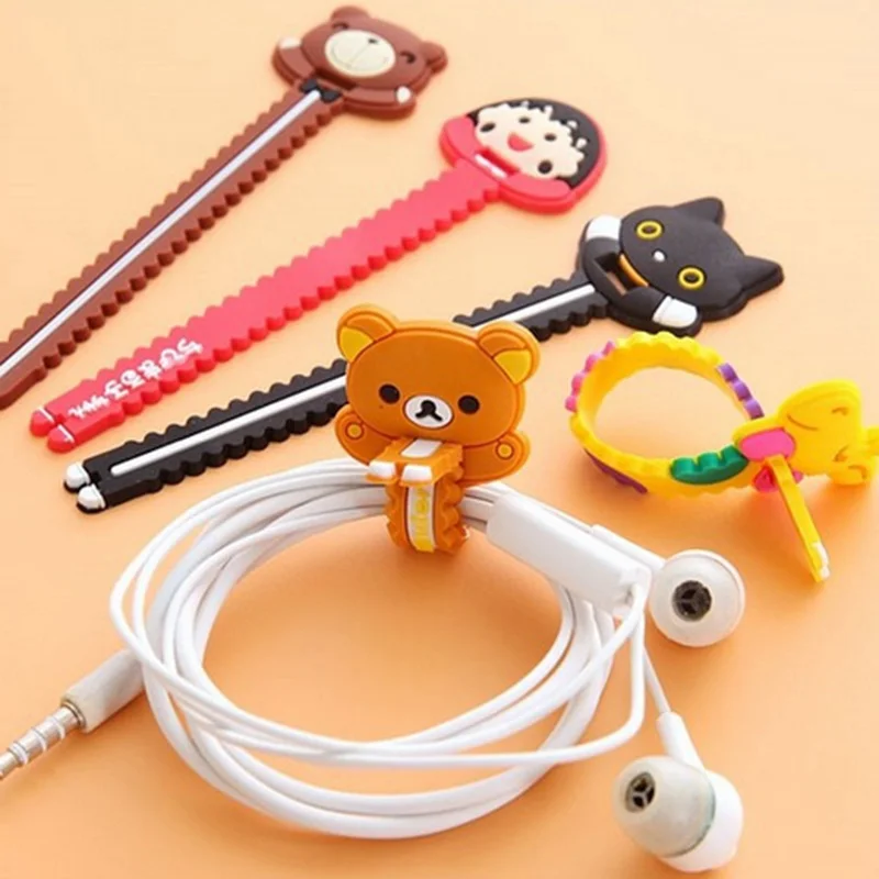 

Cartoon Cable Organizer Bobbin Winder Wire Protector Cord Management Marker Holder Cover For Earphone iPhone Samsung MP3 USB