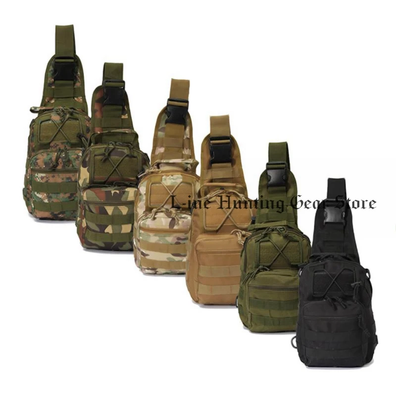 600D Nylon Sports Molle Chest Bag Tactical Military Shoulder Strap Bag Men Women Outdoor Camping Hiking Bag