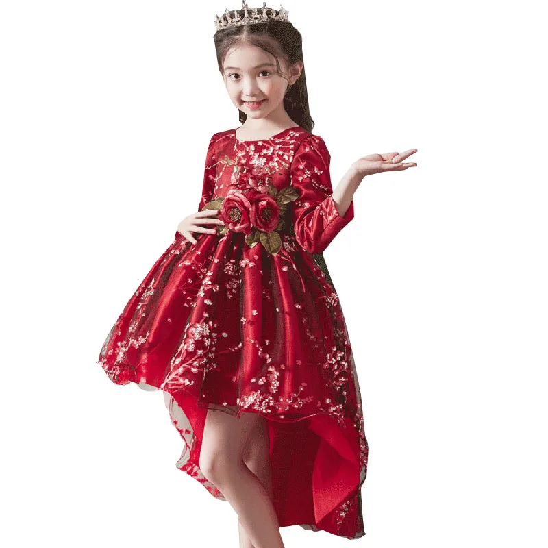 

2019 High quality children's princess party dress girl flower dress kids baby girl's christmas tutu clothes 2-12 year vestidos